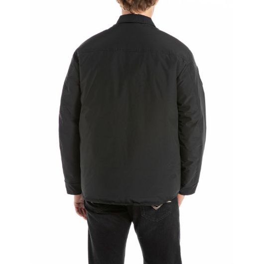 Show details for REPLAY MEN'S FULL-ZIP SHACKET WITH PATCHES IN BLACK 2 - FanPoint Picture of REPLAY MEN'S FULL-ZIP SHACKET WITH PATCHES IN BLACK 2
