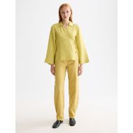 Снимка на SCOTCH&SODA WOMEN'S WRAP SHIRT WITH TIE CLOSURE IN GOLDEN GREEN 7