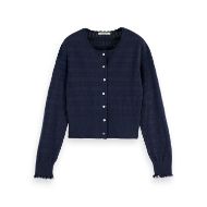Снимка на SCOTCH&SODA WOMEN'S POINTELLE KNITTED CARDIGAN IN SKY CAPTAIN 1