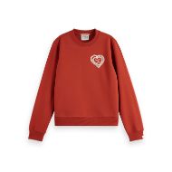 Снимка на SCOTCH&SODA WOMEN'S REGULAR FIT CHEST ARTWORK SWEATER IN RED 1