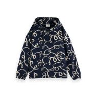 Снимка на SCOTCH&SODA WOMEN'S ALL OVER PRINTED HOODIE IN RIBBON NAVY AOP 1