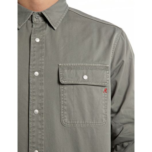 Show details for REPLAY MEN'S GARMENT DYED OXFORD SHIRT IN GREY MILITARY 3 - FanPoint Picture of REPLAY MEN'S GARMENT DYED OXFORD SHIRT IN GREY MILITARY 3