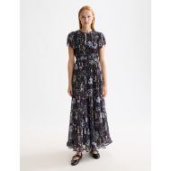 Снимка на SCOTCH&SODA WOMEN'S GATHERED MAXI DRESS IN BLACK MOUNTAIN 5