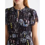 Снимка на SCOTCH&SODA WOMEN'S GATHERED MAXI DRESS IN BLACK MOUNTAIN 4
