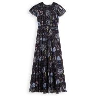 Снимка на SCOTCH&SODA WOMEN'S GATHERED MAXI DRESS IN BLACK MOUNTAIN 2