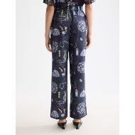 Снимка на SCOTCH&SODA WOMEN'S GIA - MID RISE WIDE LEG ELASTICATED TROUSERS IN BLOCK PRINT IN BLACK MOUNTAIN 5