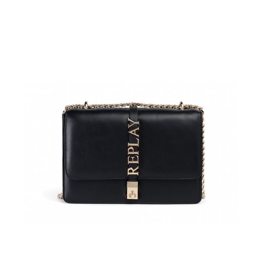 Снимка на REPLAY ДАМСКА ЧАНТА ЗА РАМО CROSSBODY BAG WITH BELT WITH LETTERING В ЧЕРНО