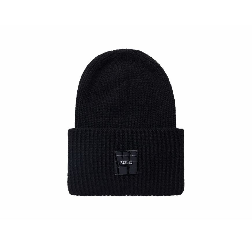 Снимка на REPLAY ДАМСКА ПЛЕТЕНА ШАПКА BEANIE WITH TURN-UP В ЧЕРНО