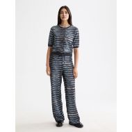 Снимка на SCOTCH&SODA WOMEN'S LUREX JACQUARD KNITTED TEE IN CHARCOAL ART 6