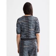 Снимка на SCOTCH&SODA WOMEN'S LUREX JACQUARD KNITTED TEE IN CHARCOAL ART 5