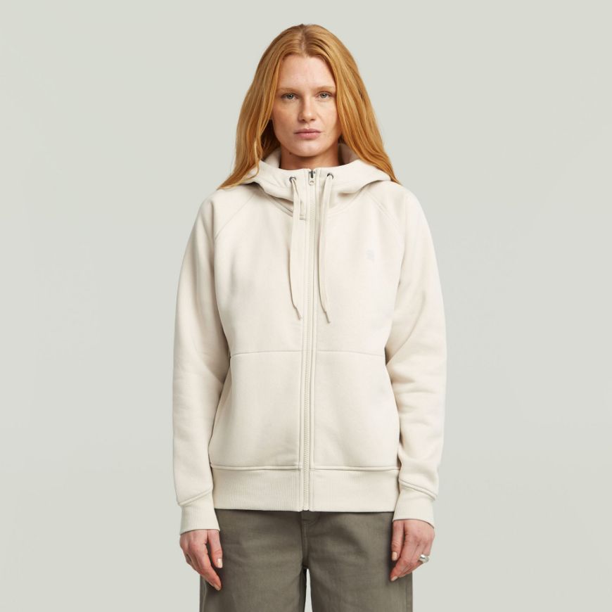 Снимка на G-STAR ДАМСКИ СУИТШЪРТ PREMIUM CORE 2.1 HOODED ZIP THRU В БЯЛО