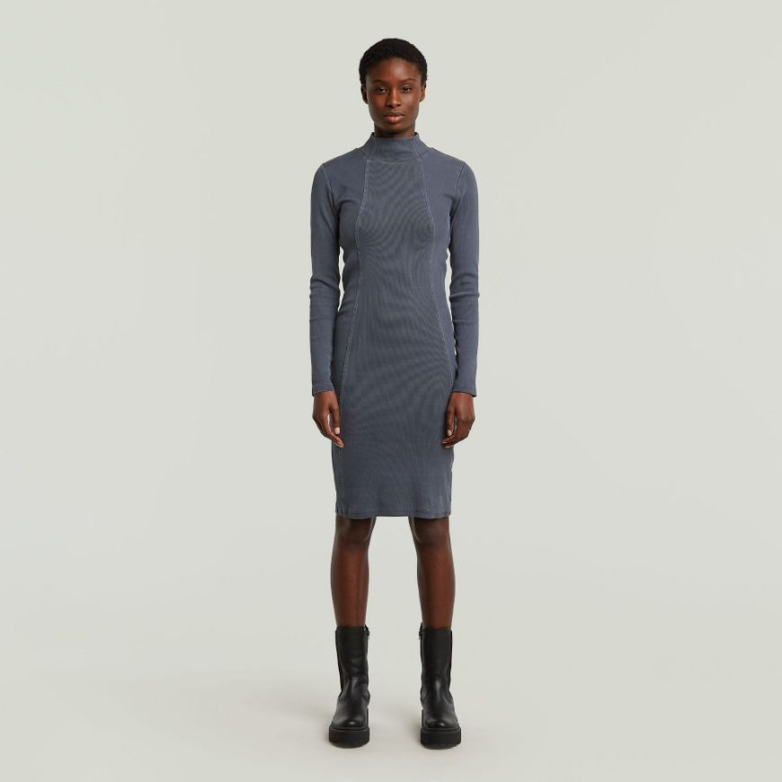 Снимка на G-STAR ДАМСКА WASHED SLIM RIB РОКЛЯ В ТЪМНОСИНЬО