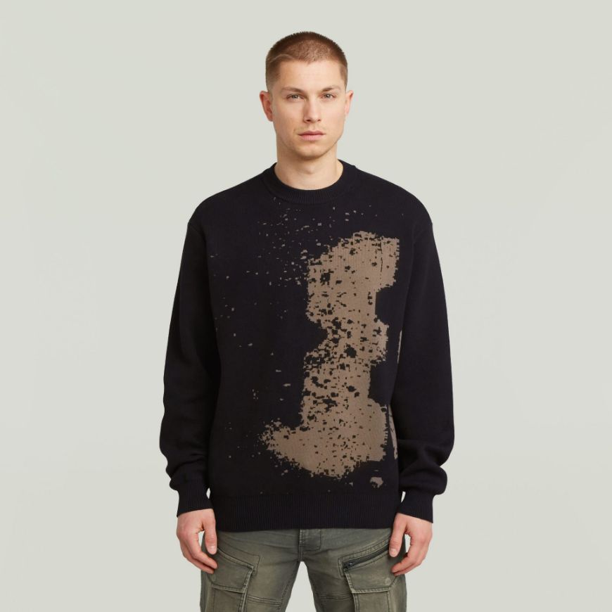Снимка на G-STAR МЪЖКИ ПУЛОВЕР SPRAYED 89 GR RELAXED R KNITTED SWEATER В ЧЕРНО