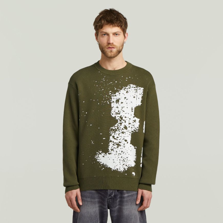 Снимка на G-STAR МЪЖКИ ПУЛОВЕР SPRAYED 89 GR RELAXED R KNITTED SWEATER В ЗЕЛЕНО