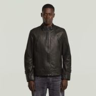 Picture of G-STAR MEN'S BIKER LEATHER JACKET IN BLACK 1