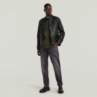 Picture of G-STAR MEN'S BIKER LEATHER JACKET IN BLACK 3