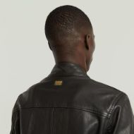 Picture of G-STAR MEN'S BIKER LEATHER JACKET IN BLACK 4