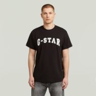 Picture of G-STAR MEN'S FELT LOGO T-SHIRT IN BLACK 1