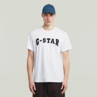 Picture of G-STAR MEN'S FELT LOGO T-SHIRT IN WHITE 1