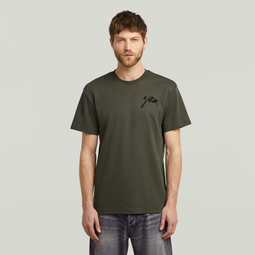 Picture of G-STAR MEN'S SCRIPT T-SHIRT IN ASFALT