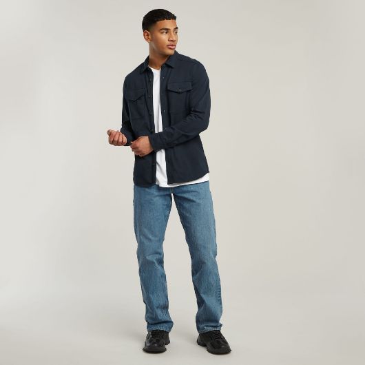 Show details for G-STAR MEN'S JERSEY SHIRT IN DARK BLUE 3 - FanPoint Picture of G-STAR MEN'S JERSEY SHIRT IN DARK BLUE 3