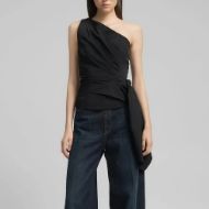 Picture of REPLAY WOMEN'S ONE-SHOULDER TOP WITH SASH BELT IN BLACK 1