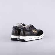 Picture of LOVE MOSCHINO WOMEN'S DAILY RUNNING SNEAKERS IN BLACK LEATHER 3