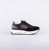 Picture of LOVE MOSCHINO WOMEN'S DAILY RUNNING SNEAKERS IN BLACK LEATHER 1