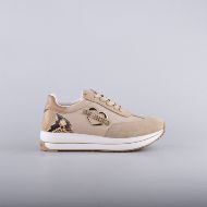 Picture of LOVE MOSCHINO WOMEN'S DAILY RUNNING SNEAKERS IN BEIGE LEATHER 1