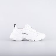 Picture of LOVE MOSCHINO WOMEN'S STARDUST SNEAKERS IN WHITE LEATHER 1