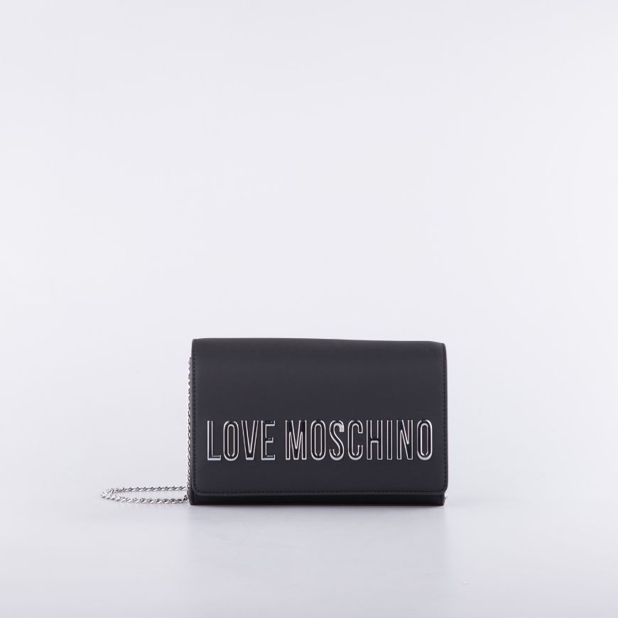 Снимка на LOVE MOSCHINO ДАМСКА ЧАНТА С ВЕРИГА И ЛОГО В ЧЕРНО