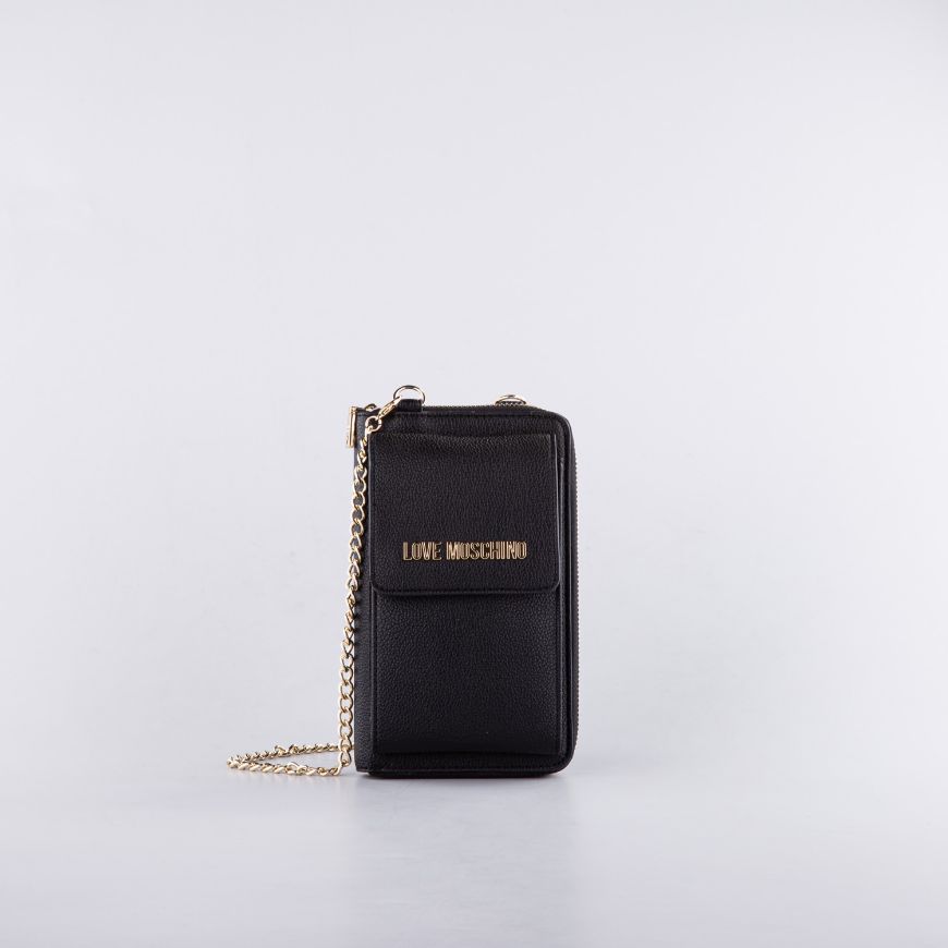 Снимка на LOVE MOSCHINO SIGNATURE ДАМСКО ПОРТМОНЕ ЗА ТЕЛЕФОН С ЦИП В ЧЕРНО