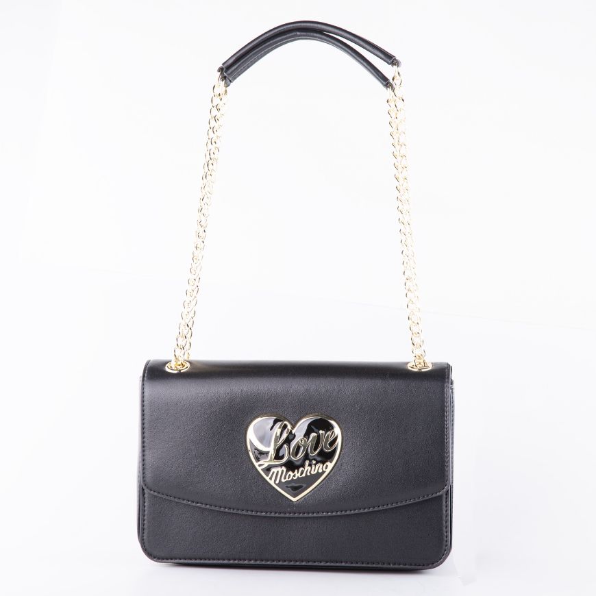 Picture of LOVE MOSCHINO WOMEN'S LOVE HEART SHOULDER BAG IN BLACK