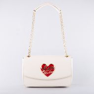 Снимка на LOVE MOSCHINO LOVE HEART ДАМСКА ЧАНТА ПРЕЗ РАМО В ЕКРЮ 1