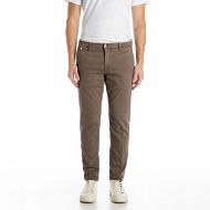 Picture of REPLAY MEN'S BENNI REGULAR-FIT JEANS CHINO 10.5 OZ HYPERFLEX STRETCH DENIM IN BROWN 1
