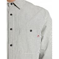 Picture of REPLAY MEN'S REGULAR-FIT STRIPED OXFORD SHIRT IN CREAM WHITE AND BLUE 4