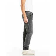 Picture of REPLAY MEN'S MICKYM SLIM-FIT JEANS 11 OZ WHITE WEFT BLACK COMFORT DENIM IN DARK GREY 2