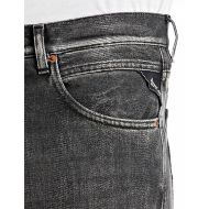 Picture of REPLAY MEN'S MICKYM SLIM-FIT JEANS 11 OZ WHITE WEFT BLACK COMFORT DENIM IN DARK GREY 7