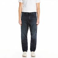Picture of REPLAY MEN'S WAINE TAPERED-FIT JEANS 10.5 OZ BLUE BLACK STRETCH DENIM IN DARK BLUE 1
