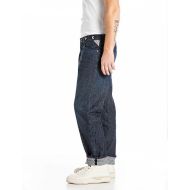 Picture of REPLAY MEN'S LUIYS TAPERED-FIT JEANS 13 OZ SELVEDGE INDIGO COTTON DENIM IN DARK BLUE 4