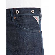 Picture of REPLAY MEN'S LUIYS TAPERED-FIT JEANS 13 OZ SELVEDGE INDIGO COTTON DENIM IN DARK BLUE 5