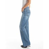Picture of REPLAY WOMEN'S BECKA FLARED BOOTCUT JEANS 12.5 OZ COTTON LYOCELL DENIM IN MEDIUM BLUE 4
