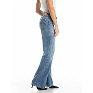 Picture of REPLAY WOMEN'S BECKA FLARED BOOTCUT JEANS 12.5 OZ COTTON LYOCELL DENIM IN MEDIUM BLUE 2