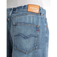 Picture of REPLAY WOMEN'S NALAJA WIDE LEG FIT 12.5 OZ COTTON LYOCELL DENIM IN MEDIUM BLUE 8