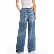 Picture of REPLAY WOMEN'S NALAJA WIDE LEG FIT 12.5 OZ COTTON LYOCELL DENIM IN MEDIUM BLUE 3
