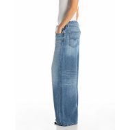 Picture of REPLAY WOMEN'S NALAJA WIDE LEG FIT 12.5 OZ COTTON LYOCELL DENIM IN MEDIUM BLUE 4