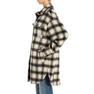 Picture of REPLAY WOMEN'S CHEQUERED WOOL-BLEND JACKET IN BLACK/SAND/WINTER WHITE 2