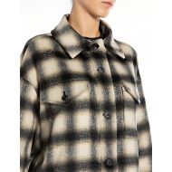 Picture of REPLAY WOMEN'S CHEQUERED WOOL-BLEND JACKET IN BLACK/SAND/WINTER WHITE 4