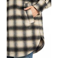 Picture of REPLAY WOMEN'S CHEQUERED WOOL-BLEND JACKET IN BLACK/SAND/WINTER WHITE 6