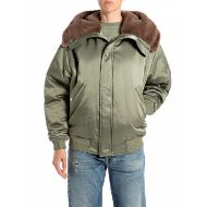Picture of REPLAY WOMEN'S SATIN EFFECT JACKET WITH FAUX FUR COLLAR IN SAGE GREEN 4